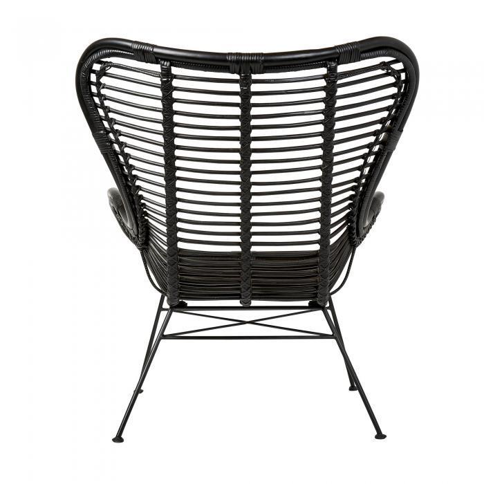 Barcelona Wing Back Chair w Cushion Blac-abc