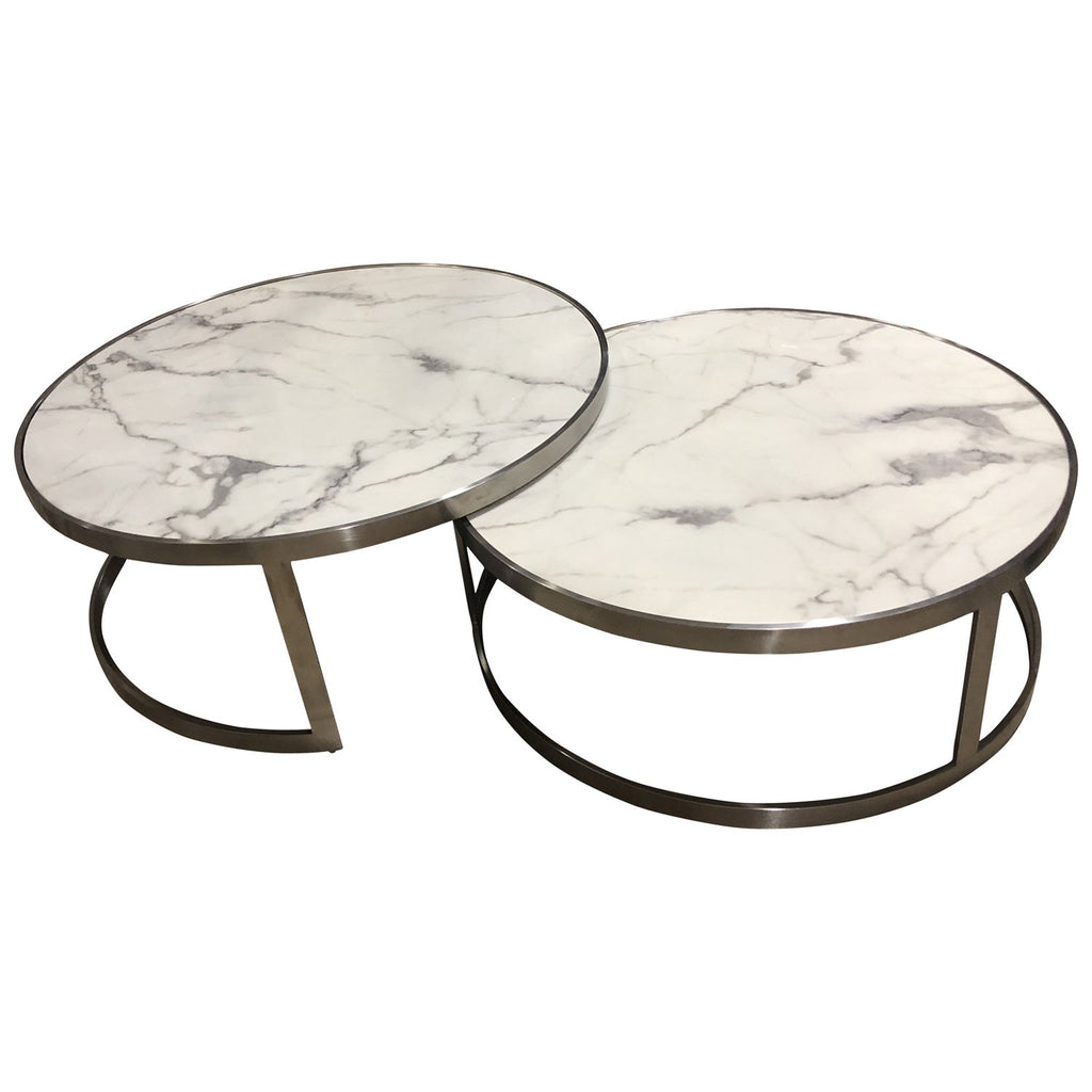 Sterling Coffee Table Set White Marble-abc
