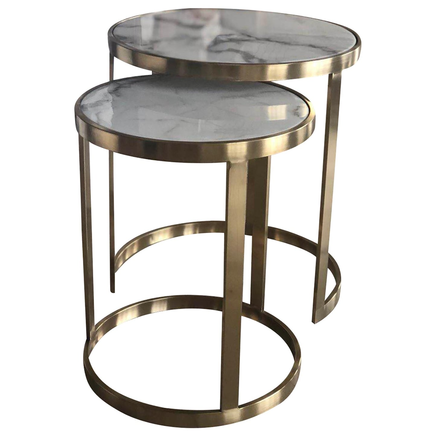 Splendour Side Table Set White Marble-abc