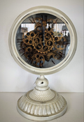 Off White Moving Gears Table Clock-abc