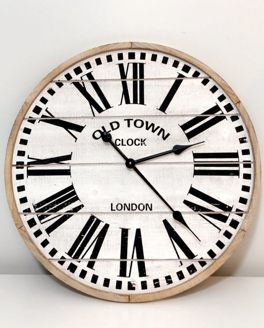 Old Town Timber Wall Clock-abc