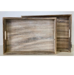 Brown Wash Timber Trays Set of 2-abc