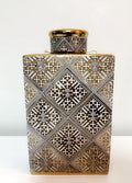 Mediterranean Print Box Jar - Large-abc