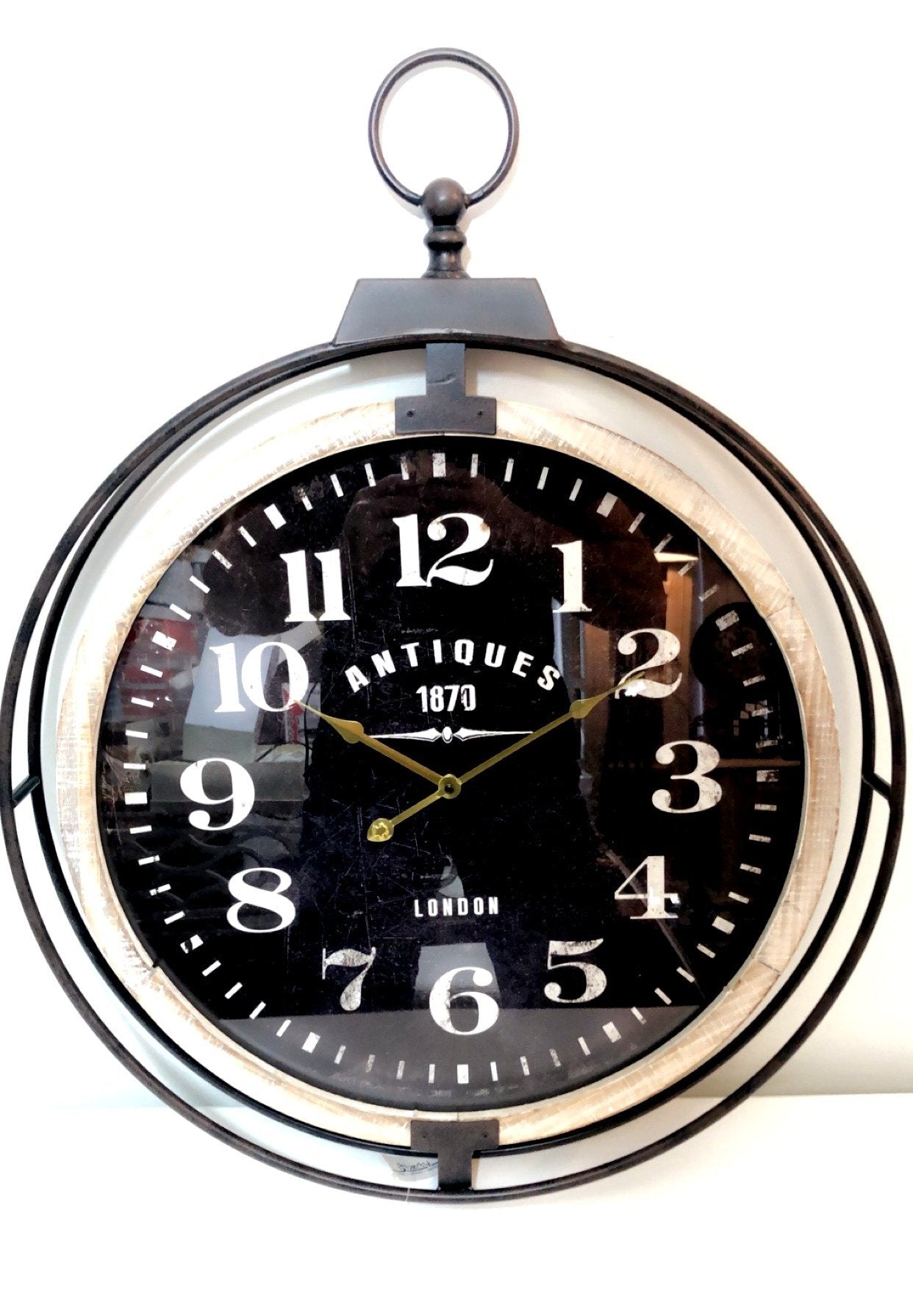 Iron Frame LONDON Wall Clock-abc