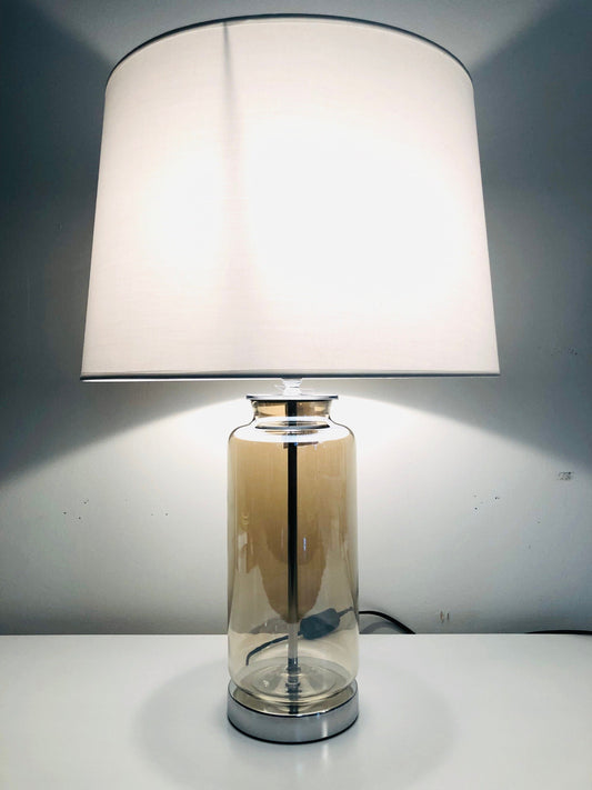 Tinted Tawny Glass Table Lamp-abc