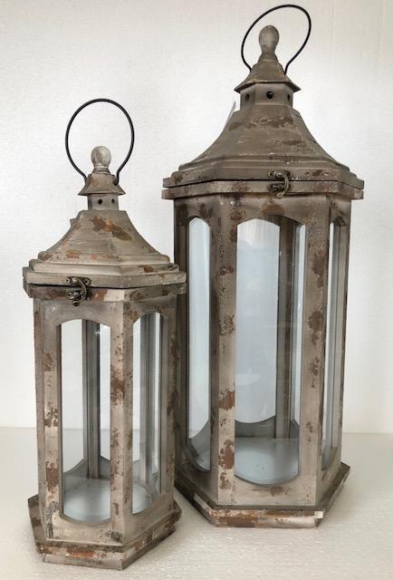 Vintage BrownWash Timber Lantern-abc