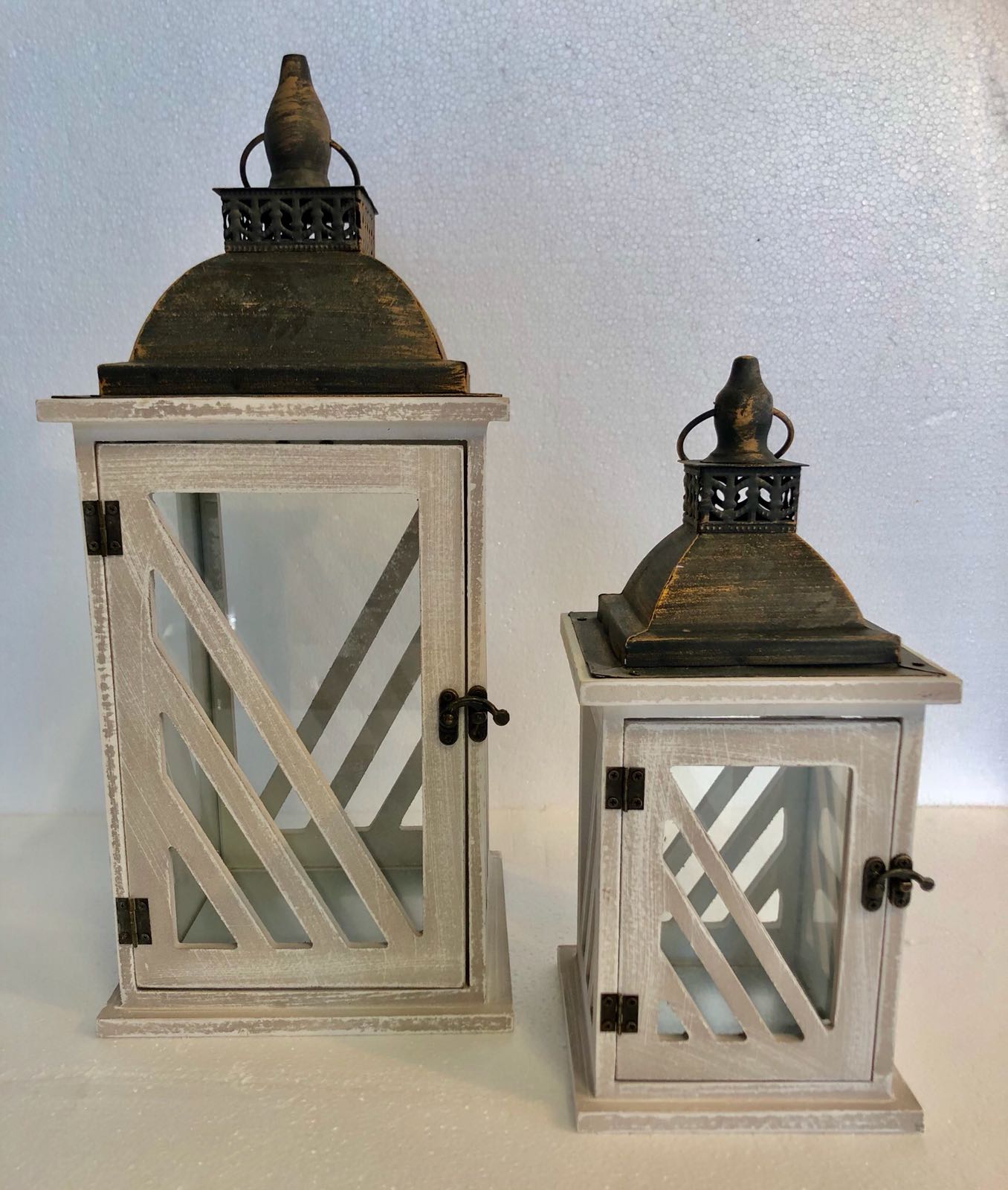White Wash Timber Lanterns Small-abc