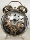 Silver Moving Gears Table Clock-abc