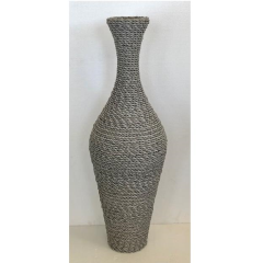 Grey Rattan Floor Pot-abc