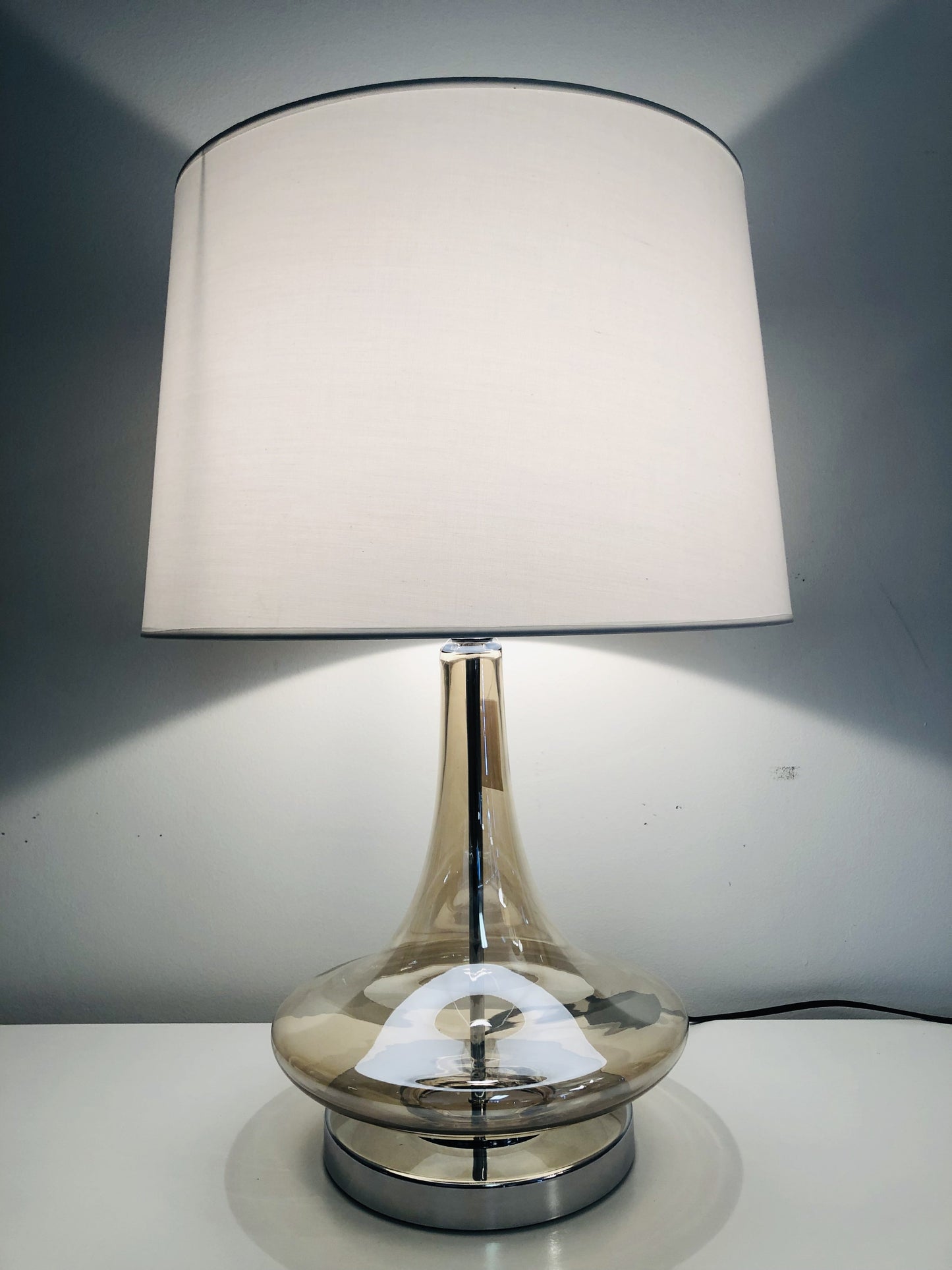 Tinted Tawny Glass Table Lamp-abc