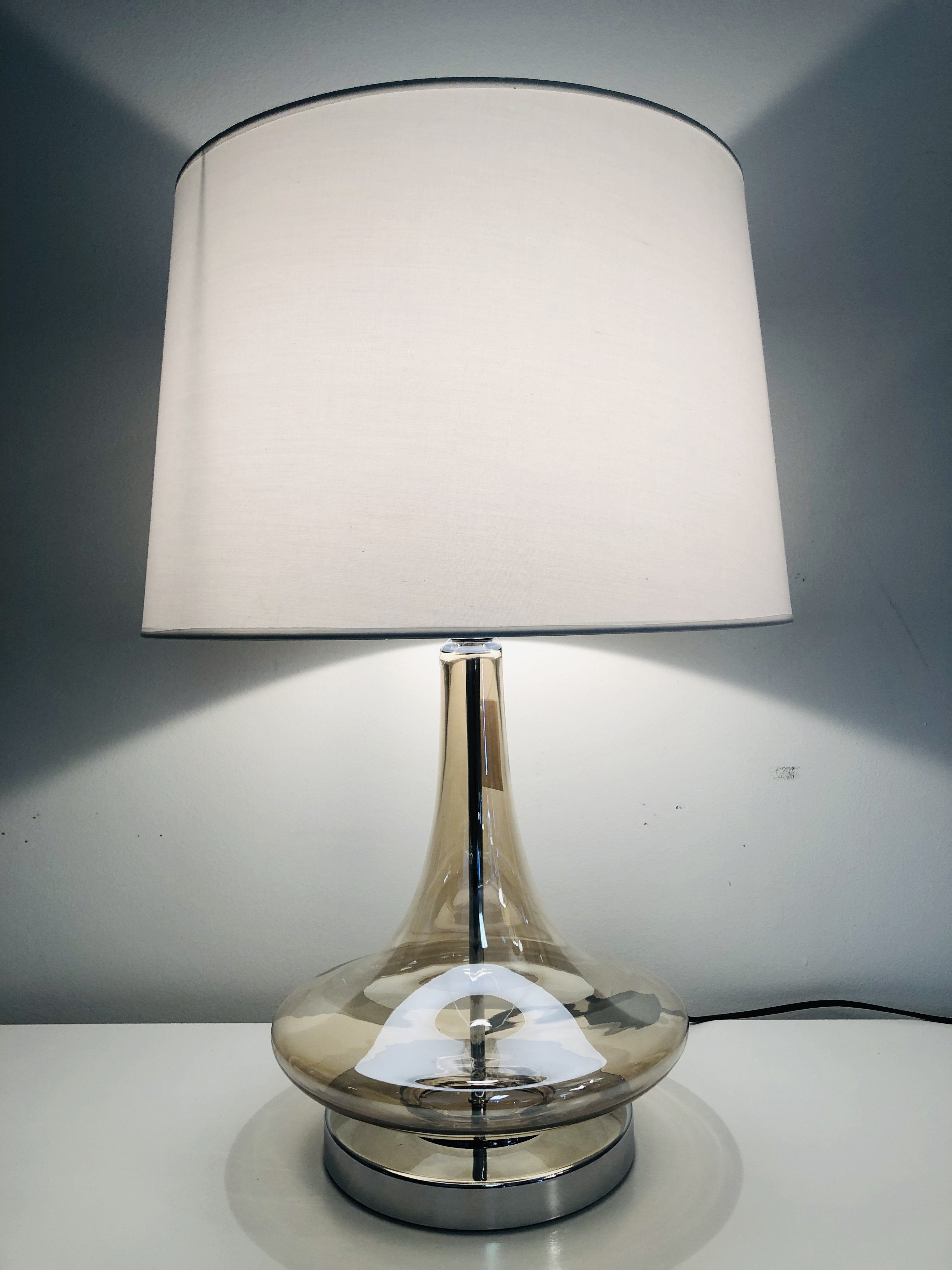 Tinted Tawny Glass Table Lamp-abc