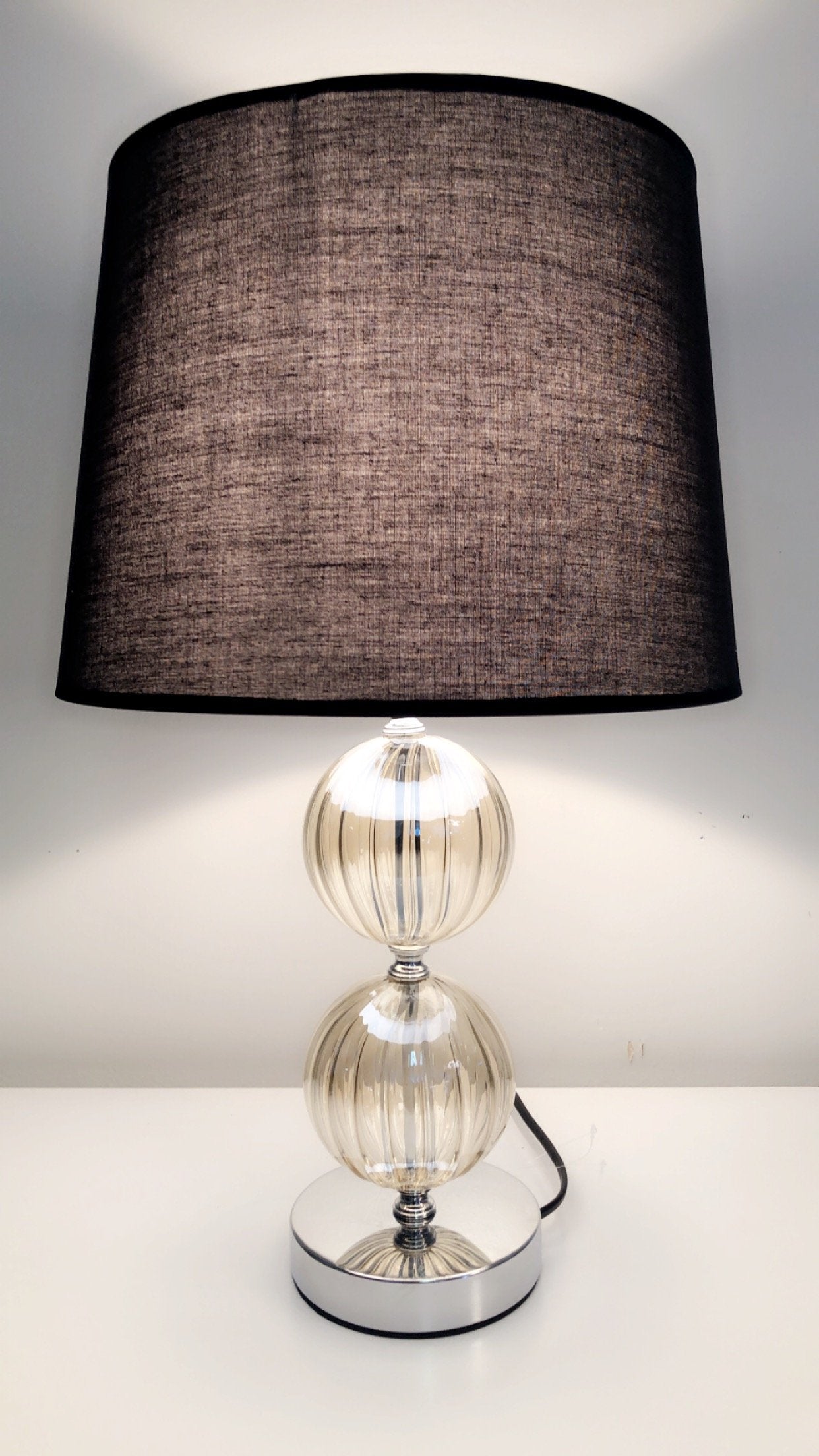 Tinted Tawny Mini Glass Table Lamp-abc