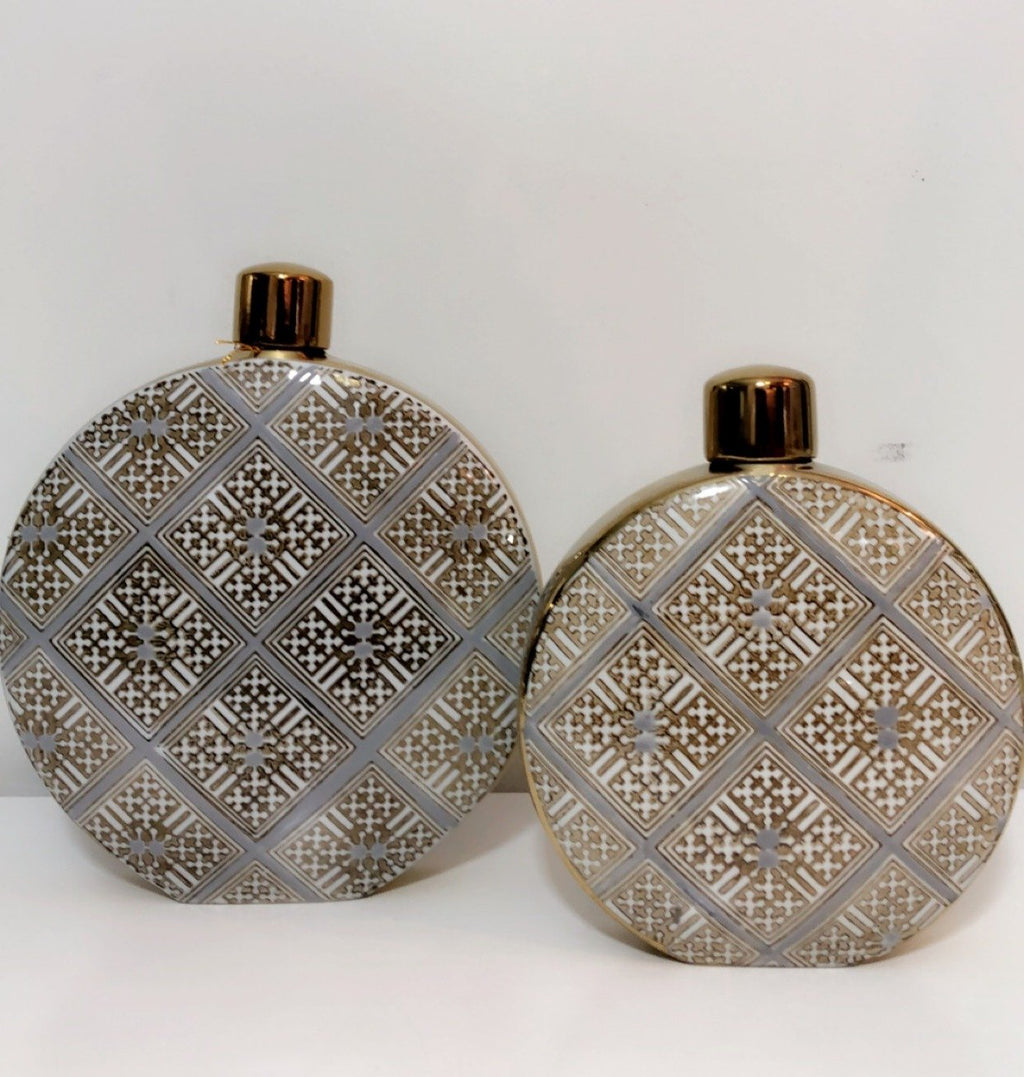 Mediterranean Tiled Round Jar - Small-abc