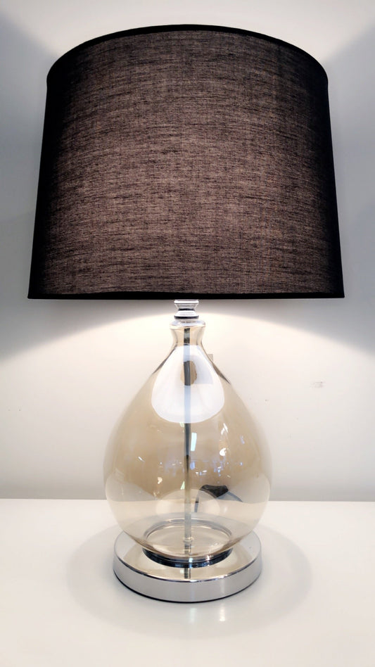 Tinted Tawny Glass Table Lamp-abc