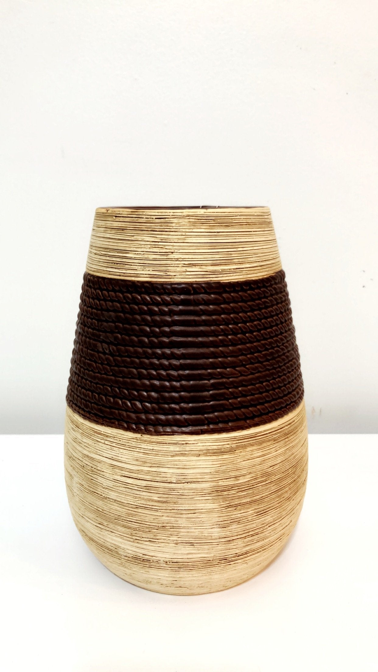 Ceramic Choc Rope Vase - Small-abc
