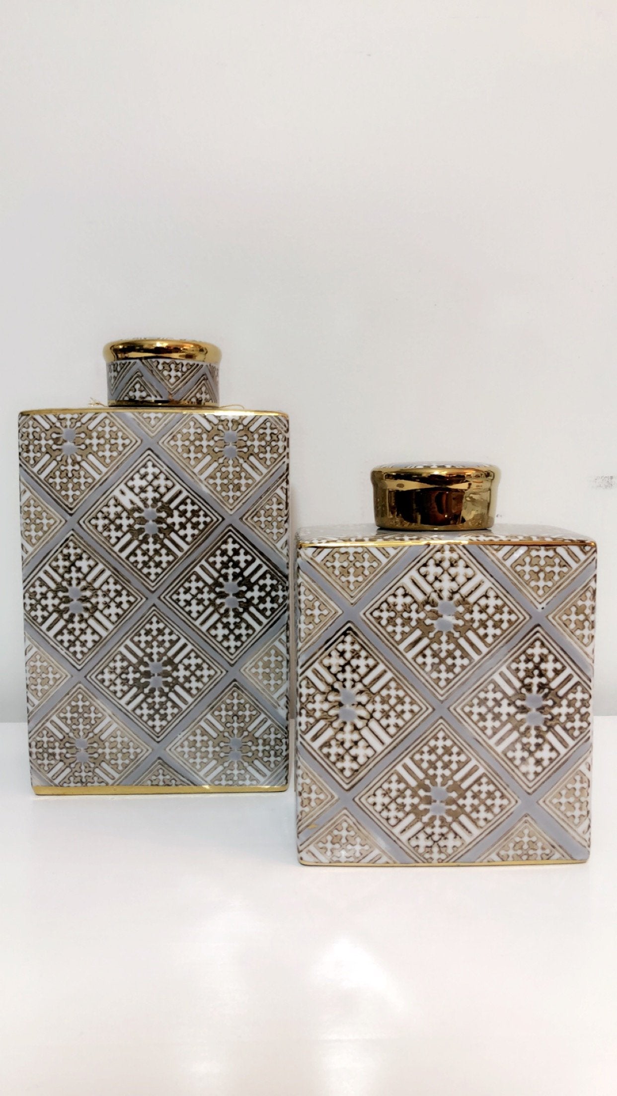 Mediterranean Tiled Box Jar - Small-abc