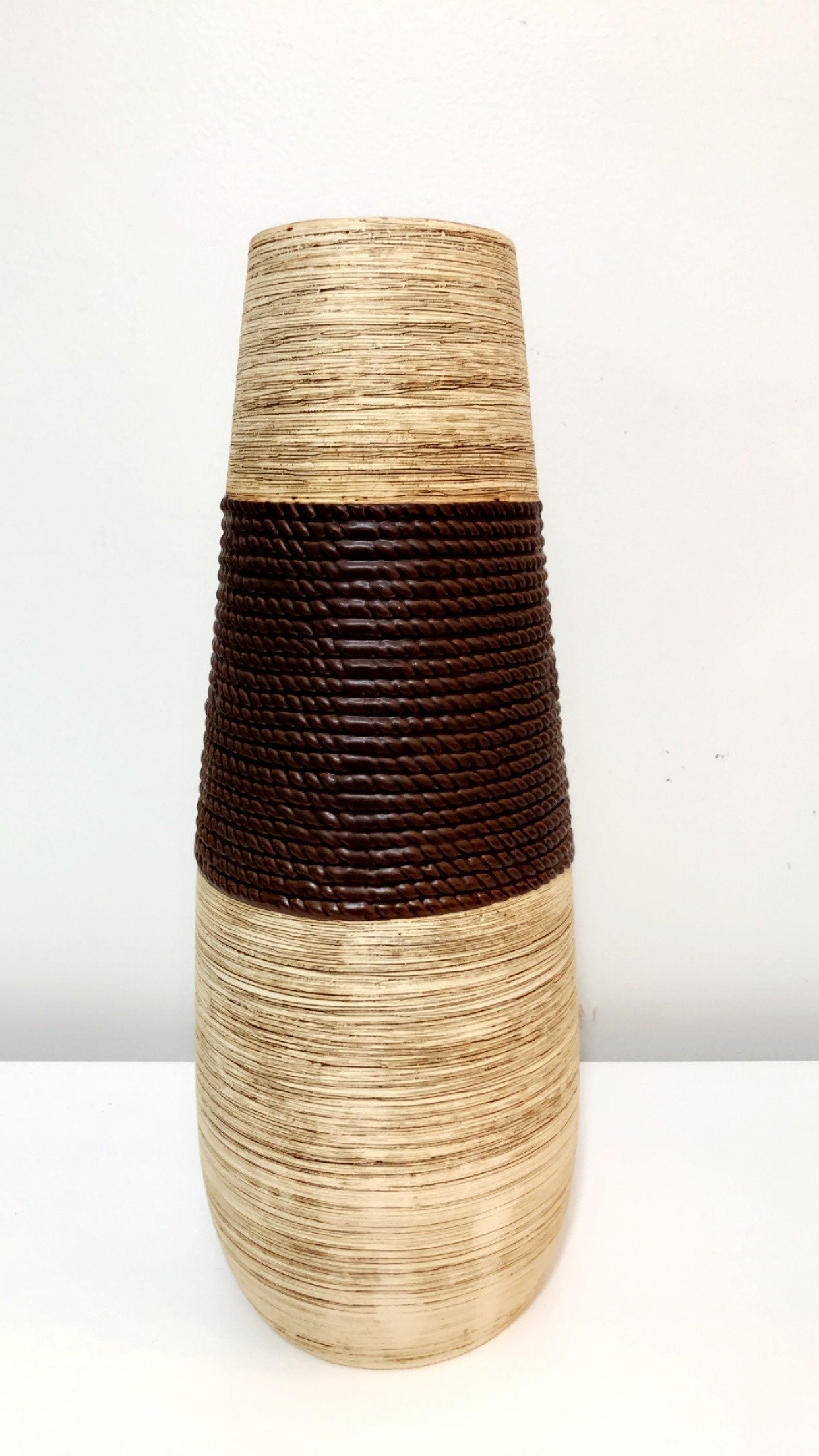 Ceramic Choc Rope Vase - Large-abc