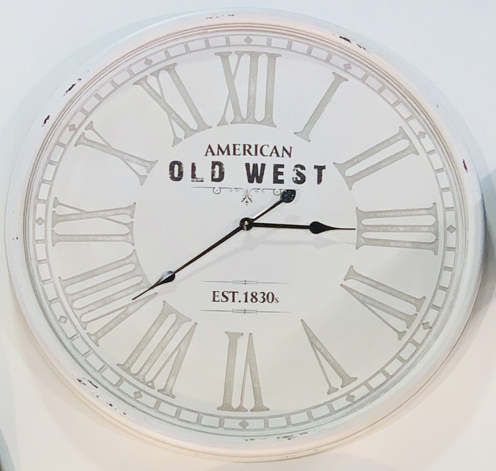 American Old West White Wall Clock-abc