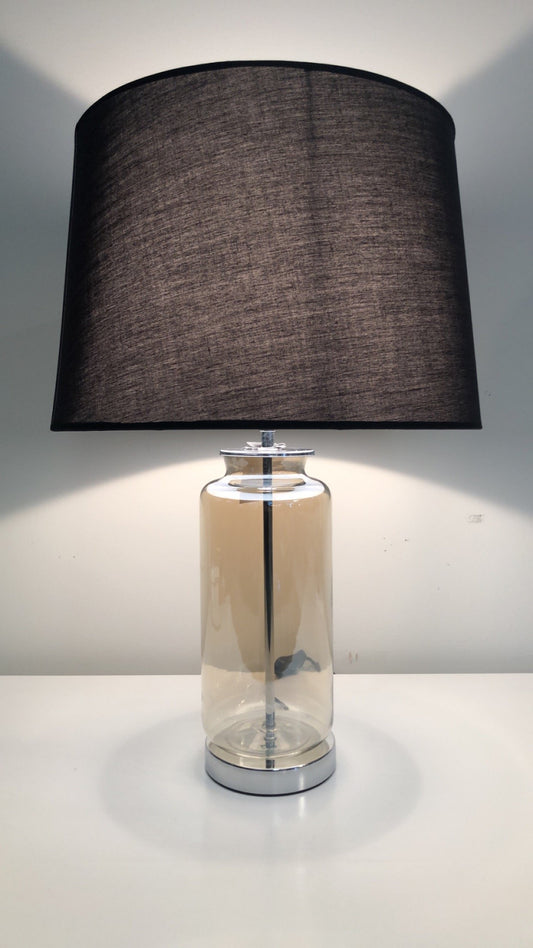 Tinted Tawny Glass Table Lamp-abc