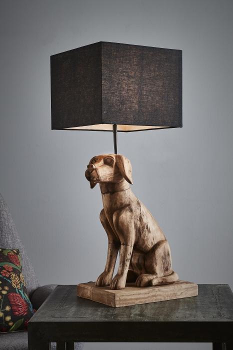 Thelma Base Only - Weather Barn - Large Wooden Dog Table Lamp Base Only-abc