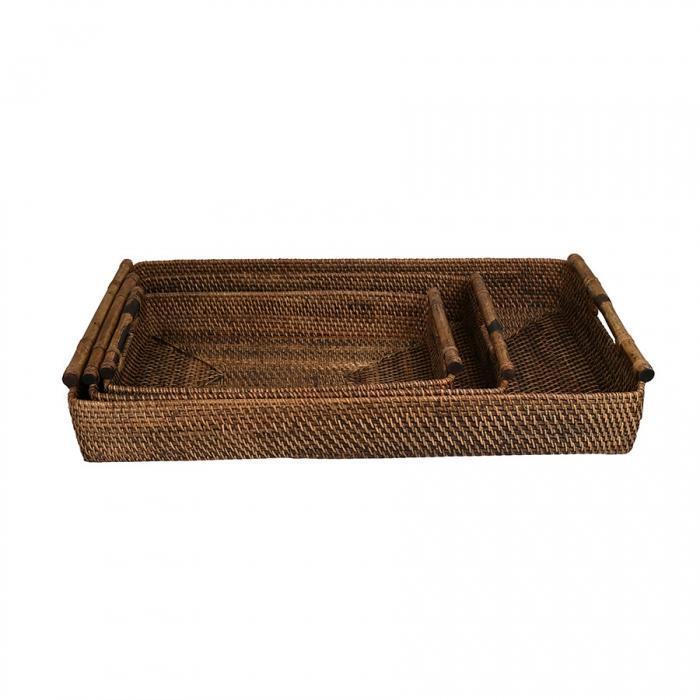 Set 3 Trays Brown-abc