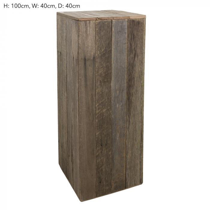 Timber Plinth 100x40x40cm - Nat (L)-abc