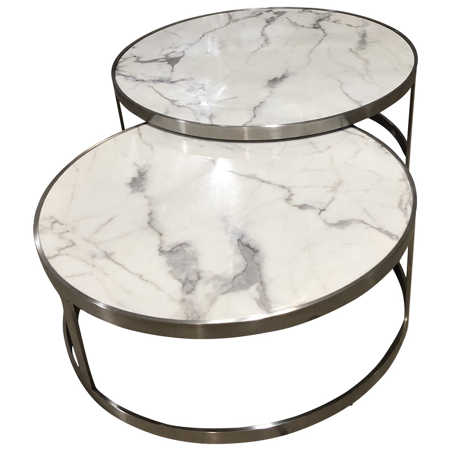 Sterling Coffee Table Set White Marble-abc