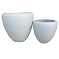 Saigon River Planter Set/2 White-abc