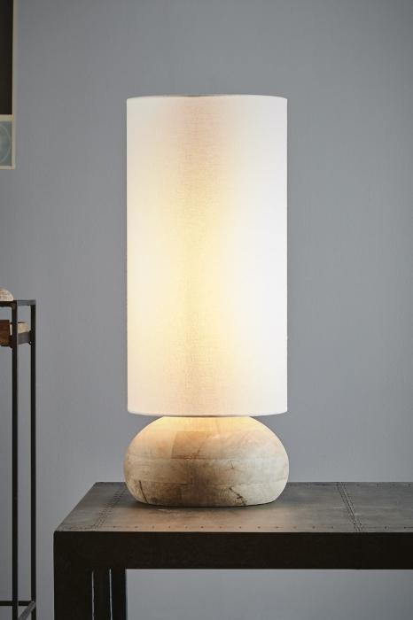 Pebble Large Base Only - Natural - Turned Wood Table Lamp Base Only-abc