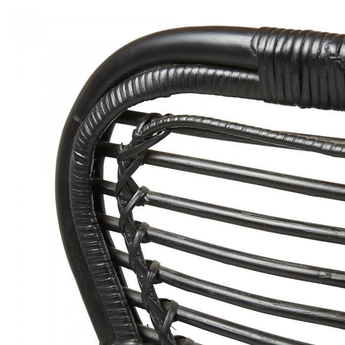 Barcelona Wing Back Chair w Cushion Blac-abc