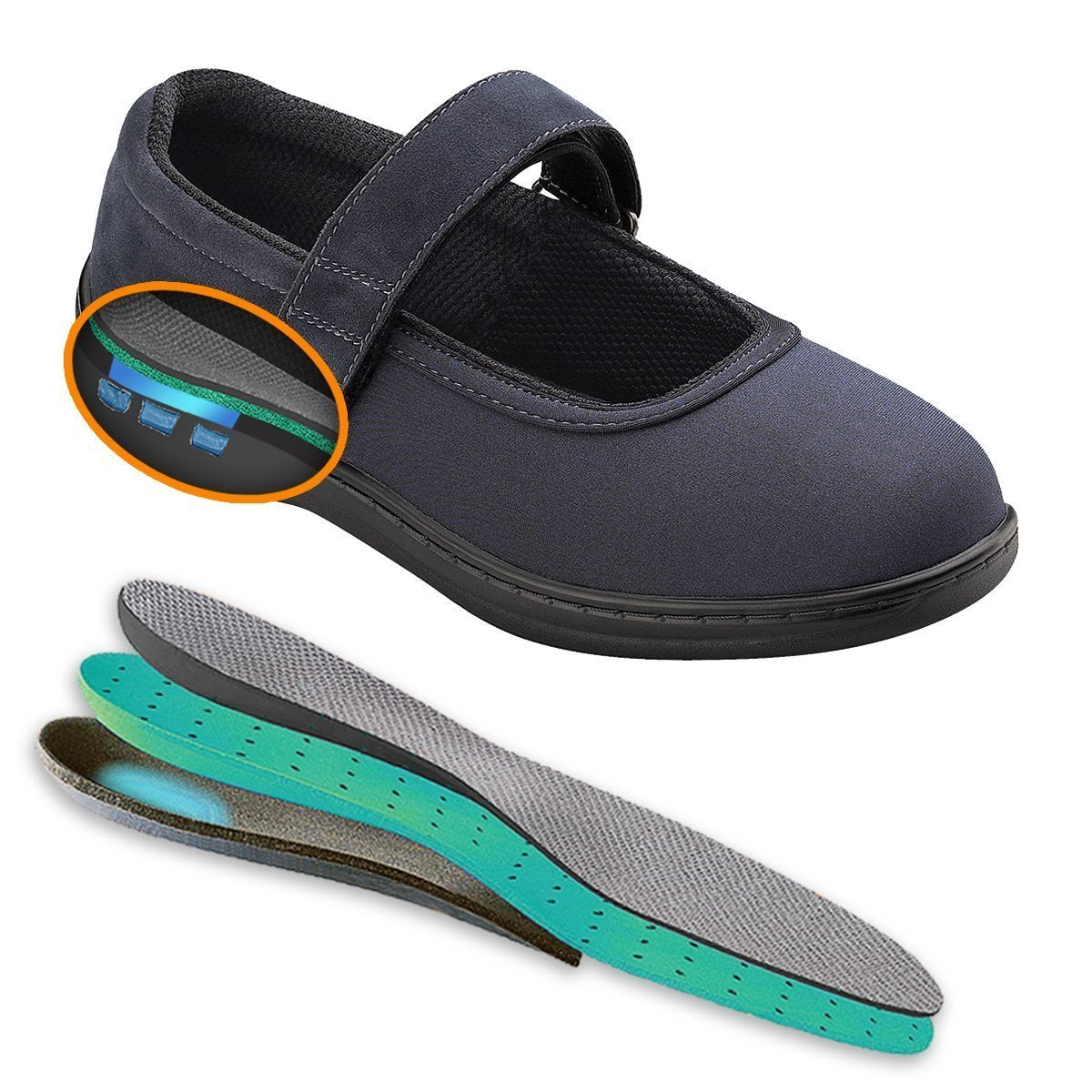 Springfield-Navy Women's Mary Jane Stretchable-abc