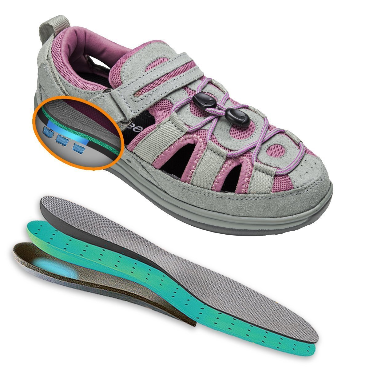 Naples - Gray Orthotic Sandals-abc