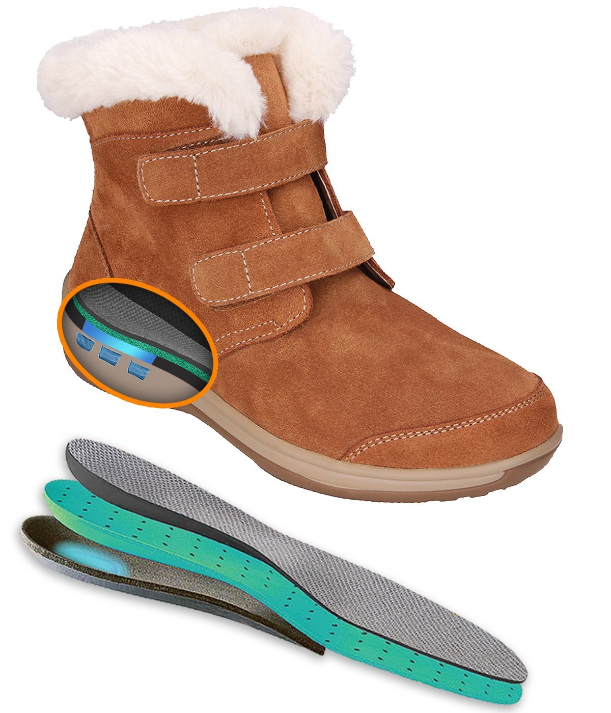 Florence-Camel Women's Boots With Fur-abc