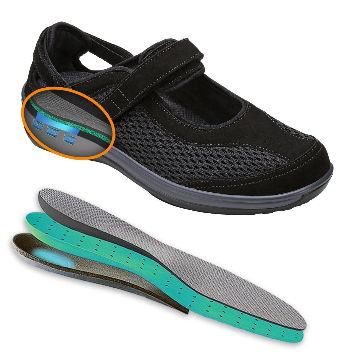 Sanibel - Black Mary Jane Shoes-abc