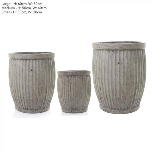 Barrell Planter Set of 3-abc