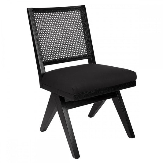 The Imperial Dining Chair - Black Frame w Black Linen-abc