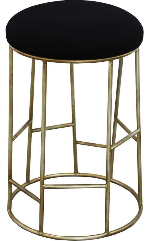 Aiden Kitchen Stool - Black w Gold Frame-abc