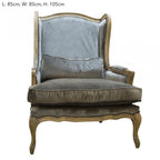 Grace Wingback Chair 85x91x105 Grey-abc