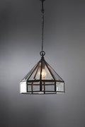 Hagman glass hanging lamp w/ bronze ant-abc