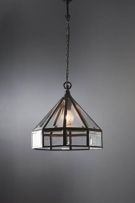 Hagman glass hanging lamp w/ bronze ant-abc
