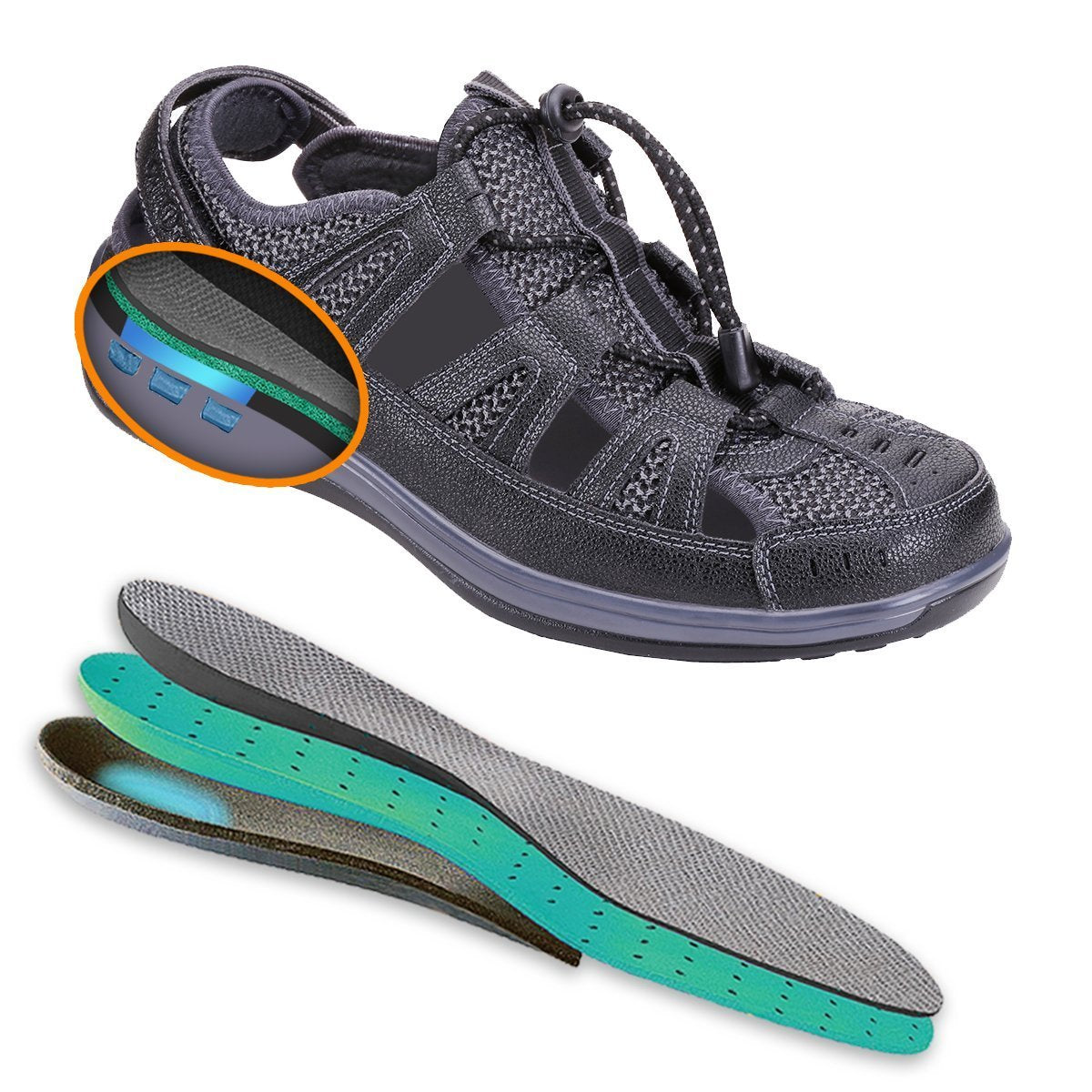 Verona Black Orthotic Sandal-abc