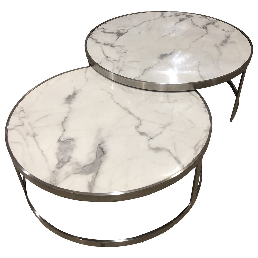 Sterling Coffee Table Set White Marble-abc