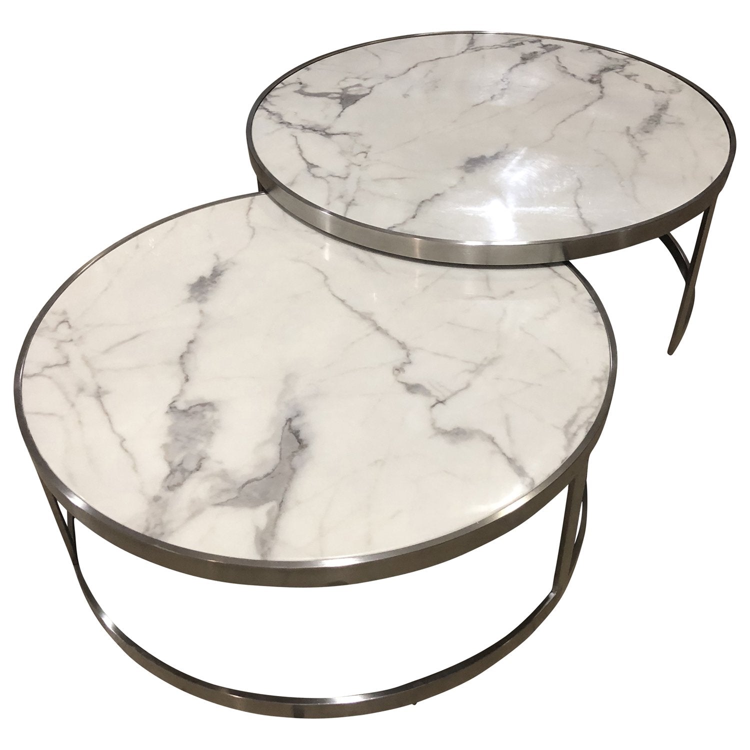 Sterling Coffee Table Set White Marble-abc