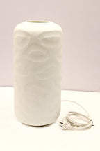 Monaco Large - White - Large Hand Cut Hurricane Art Glass Table Lamp-abc
