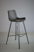 Brooklyn Bar Stool - Dark Grey/Black - Fabric Upholstered Bar Stool-abc