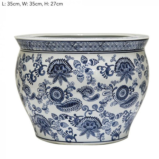 Paisley Blue Planter 35x35x27cm-abc