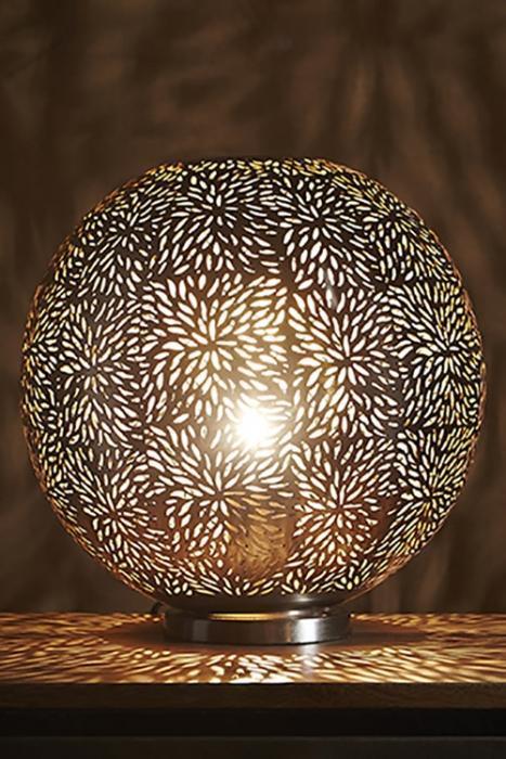 Taurus - Nickel - Perforated Round Table Lamp-abc