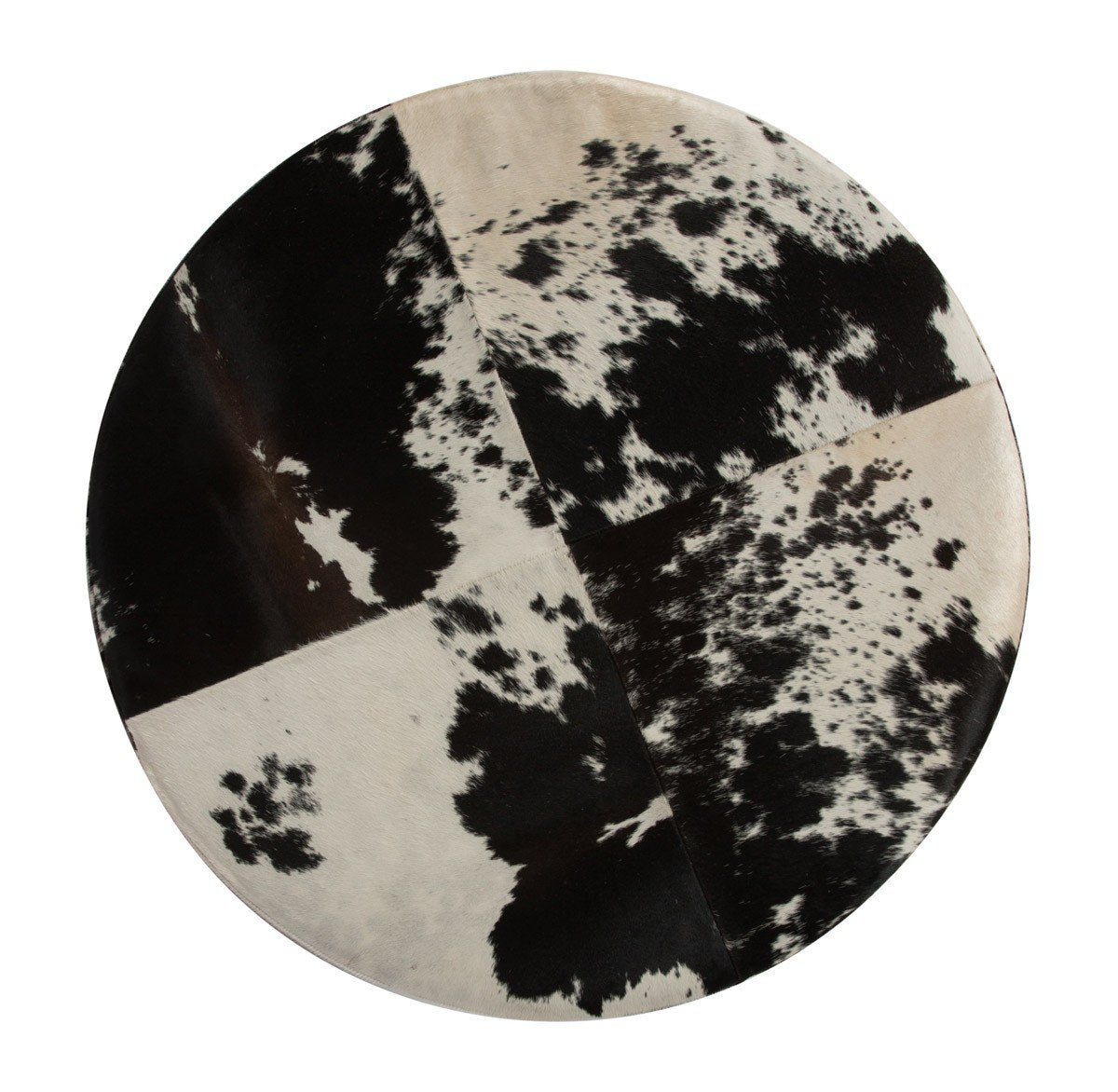 Cow Hide Round Ottoman-abc