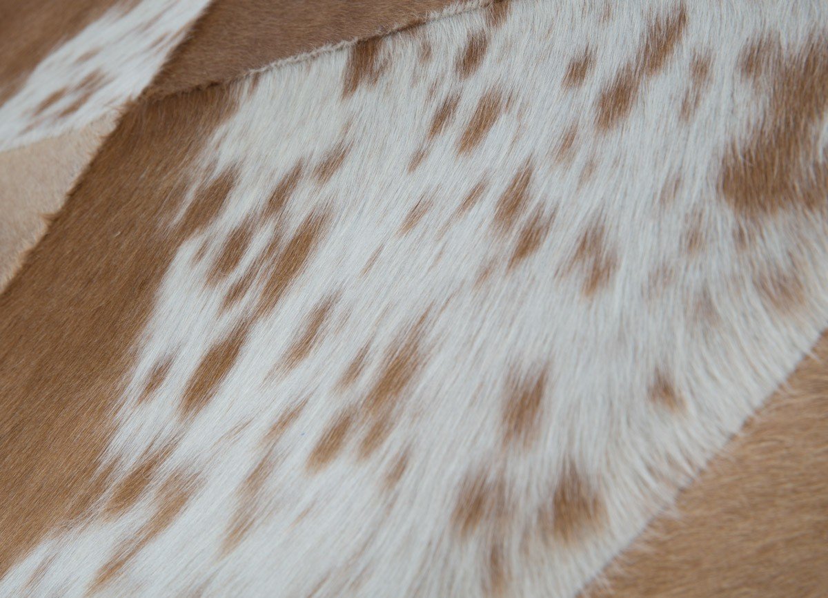 Cow Hide Round Ottoman-abc