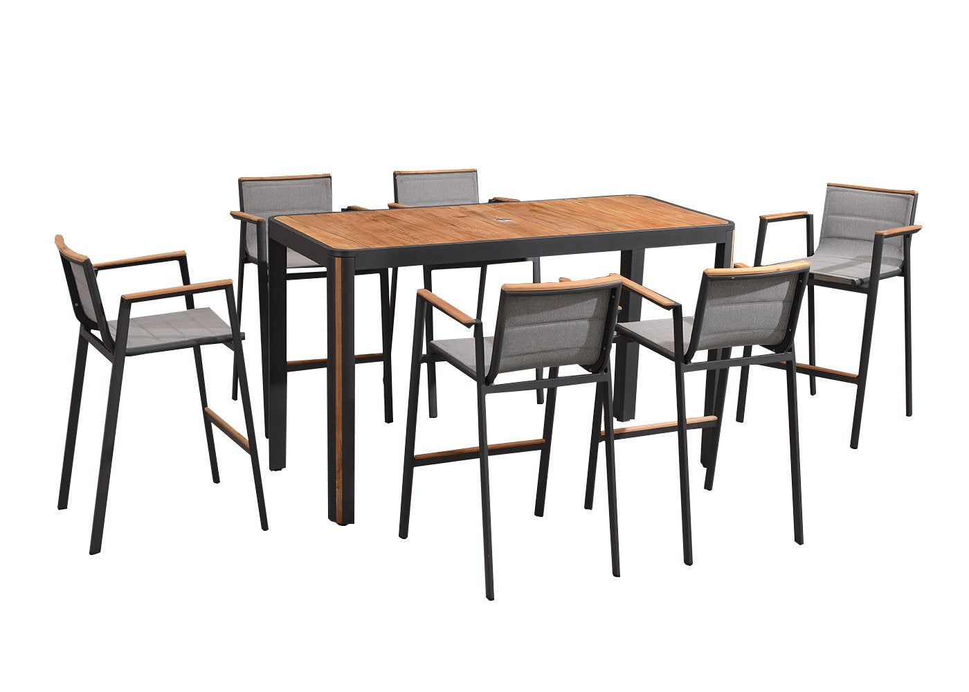 Madrid 7 Piece Bar Height Set in Charcoal-abc